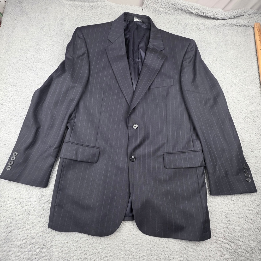 Jos. A. Bank Blazer Mens 42 RG Charcoal Grey Pinstripe Wool Signature Gordon